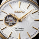 Two-Tone Gold & Silver Stainless Steel Case White Sunburst Dial Open-Heart Automatic Luxury Bracelet Watch – Men