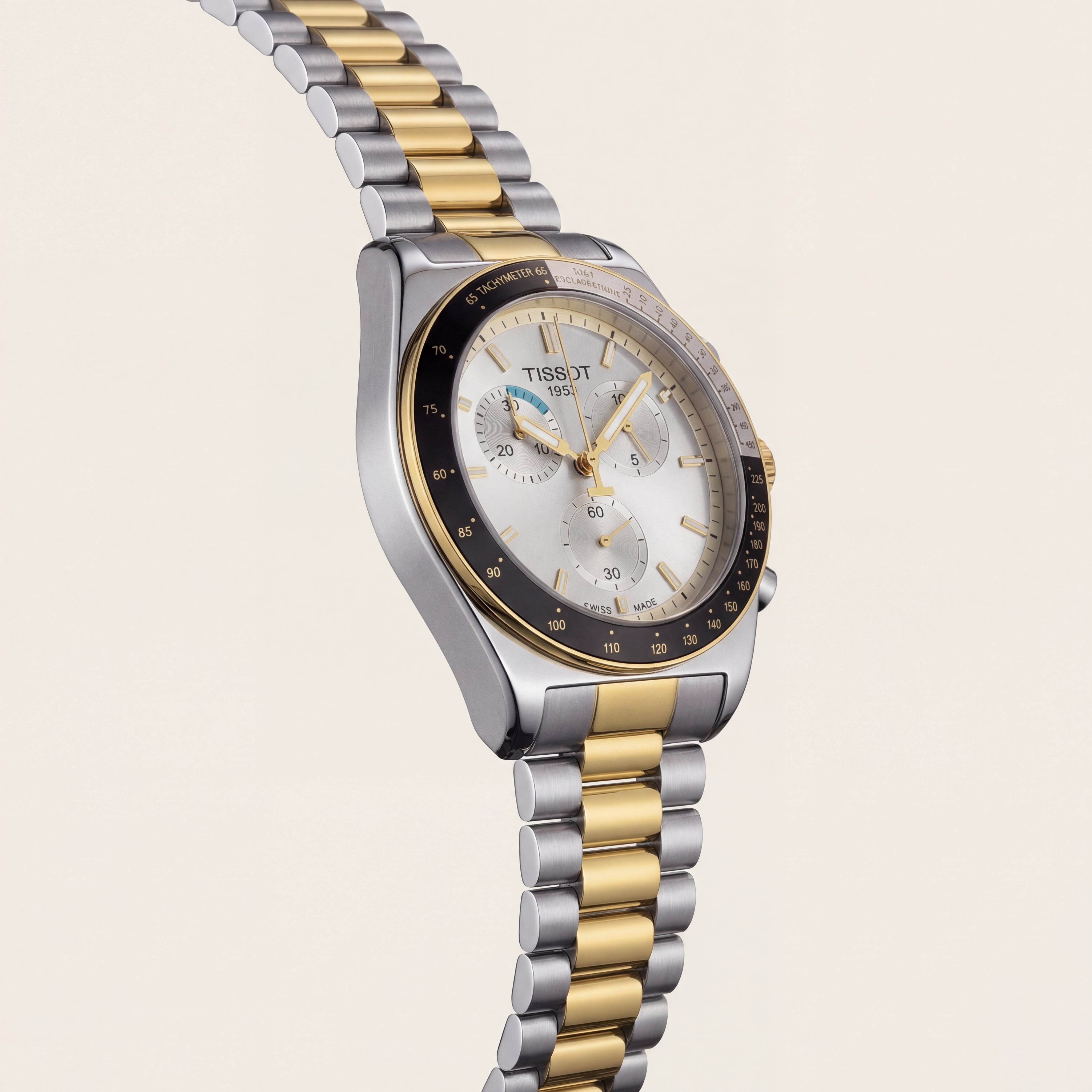 Luxury Two-Tone Stainless Steel Chronograph Tachymeter Silver Dial Premium Bracelet Watch – Men