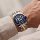 Luxury Two-Tone Stainless Steel Chronograph Tachymeter Blue Dial Premium Bracelet Watch – Men