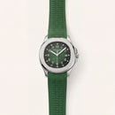 Luxury Stainless Steel Sport Watch Green Embossed Dial Green Rubber Strap Premium Watch – Men