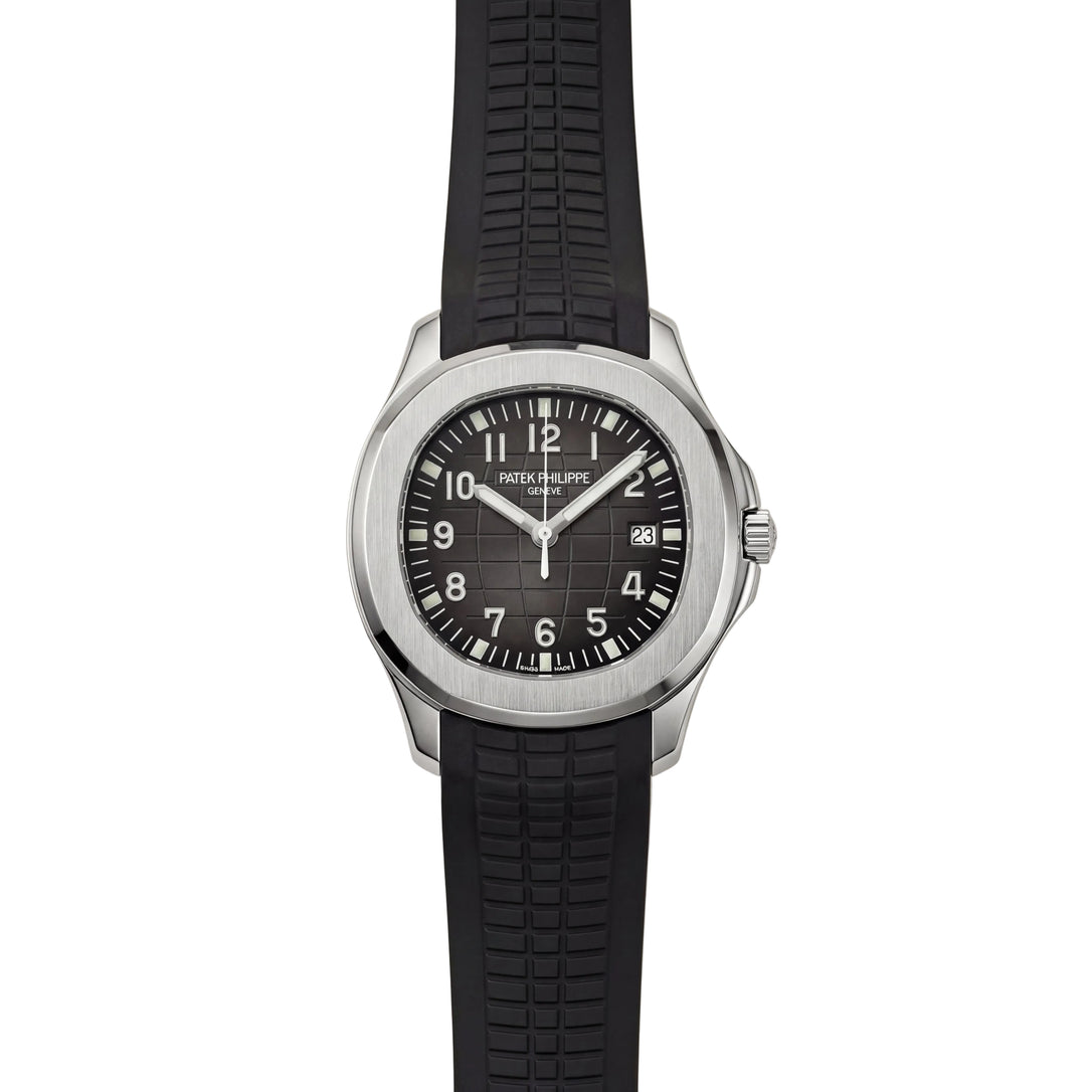 Luxury Stainless Steel Sport Watch Charcoal Embossed Dial Black Rubber Strap Premium Watch – Men