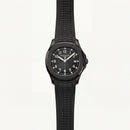 Luxury Black Stainless Steel Sport Watch Charcoal Embossed Dial Black Rubber Strap Premium Watch – Men