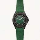 Luxury Green Sport Watch Black Stainless Steel Case Green Textured Dial Premium Rubber Strap Watch – Men