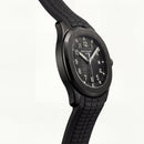 Luxury Black Stainless Steel Sport Watch Charcoal Embossed Dial Black Rubber Strap Premium Watch – Men