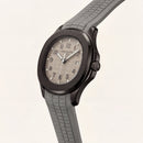 Luxury Grey Sport Watch Matte Black Steel Case Sand Textured Dial Grey Rubber Strap Premium Watch – Men