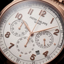 Luxury Rose Gold Stainless Steel Chronograph Watch Silver Dial Arabic Numerals Multi-Subdial Date Display – Men