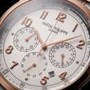 Luxury Two-Tone Stainless Steel Chronograph Watch Rose Gold Bezel Silver Dial Arabic Numerals Multi-Subdial Date Display – Men