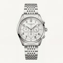 Luxury Silver Stainless Steel Chronograph Watch Silver Dial Arabic Numerals Multi-Subdial Date Display – Men