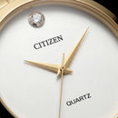 Luxury Gold Stainless Steel Minimalist Watch White Dial Diamond Marker Slim Quartz Dress Watch – Men