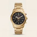 Luxury Gold Stainless Steel Chronograph Watch Black Dial Multi-Subdial Date Display Sport Watch – Men