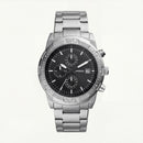 Luxury Silver Stainless Steel Chronograph Watch Black Dial Multi-Subdial Date Display Sport Watch – Men