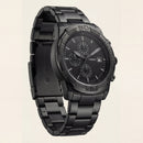 Luxury Black Stainless Steel Chronograph Watch Matte Black Dial Multi-Subdial Date Display Sport Watch – Men