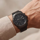 Luxury Black Stainless Steel Chronograph Watch Matte Black Dial Multi-Subdial Date Display Sport Watch – Men