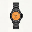 Premium Black Stainless Steel Diver Style Watch Orange Dial Date Display Sport Luxury Watch – Men