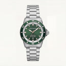 Premium Silver Stainless Steel Diver Style Watch Green Dial White Ring Date Display Sport Luxury Watch – Men