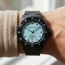 Premium Black Stainless Steel Diver Style Watch Ice Blue Dial Date Display Sport Luxury Watch – Men