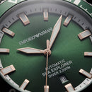 Premium Silver Stainless Steel Diver Style Watch Green Dial White Ring Date Display Sport Luxury Watch – Men