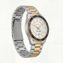 Premium Two-Tone Stainless Steel Watch White Dial Gold Accent Bezel Date Display Classic Luxury Watch – Men