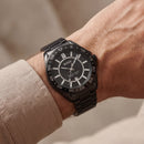 Premium Black Stainless Steel Watch Black Dial Sport Bezel Date Display All-Black Luxury Watch – Men