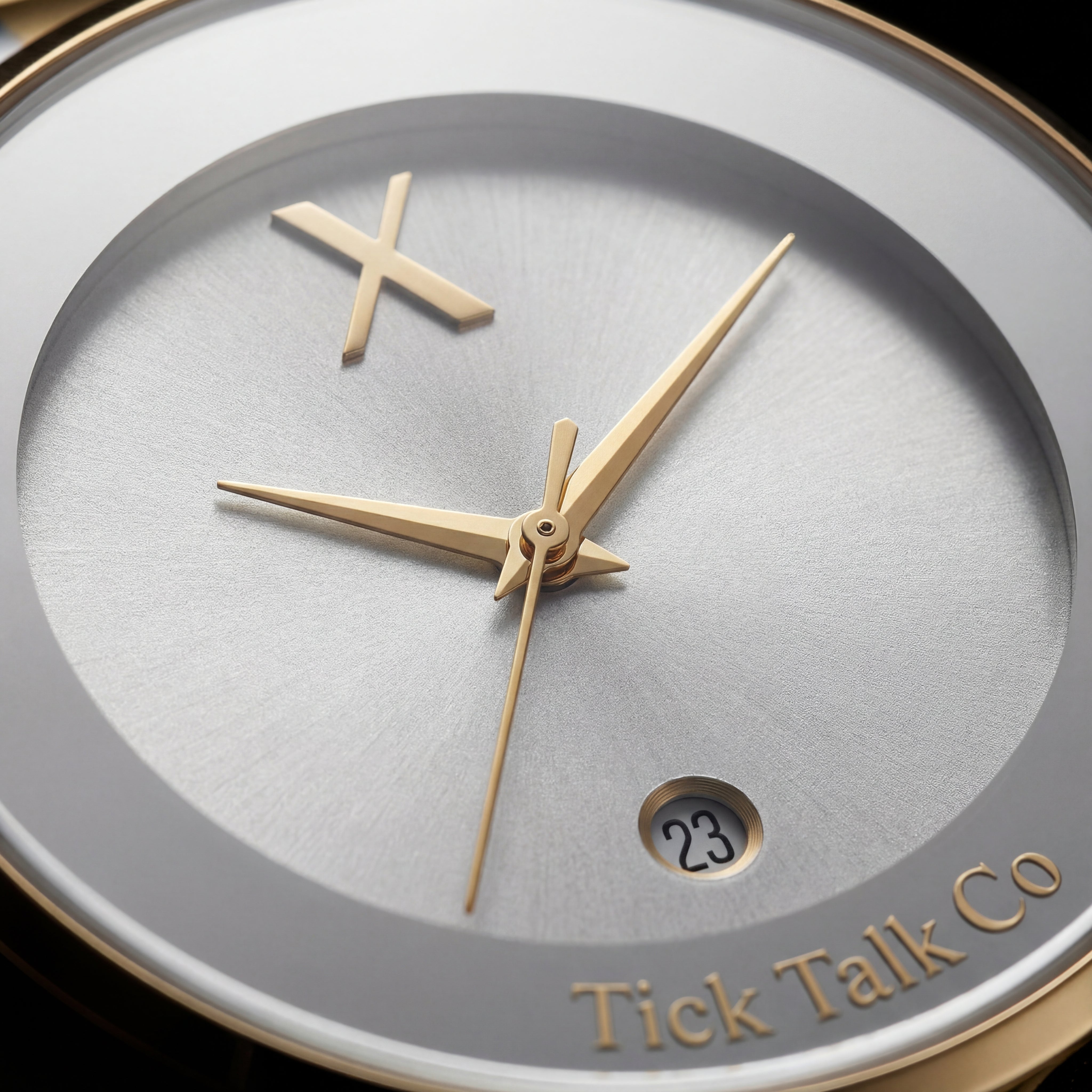 Two-Tone Gold Silver Date Dial Stainless Steel Watch