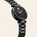 Black Round Case Luxury Medusa Dial Gold Hands Stainless Steel Bracelet Watch – Women