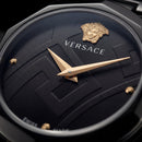 Black Round Case Luxury Medusa Dial Gold Hands Stainless Steel Bracelet Watch – Women
