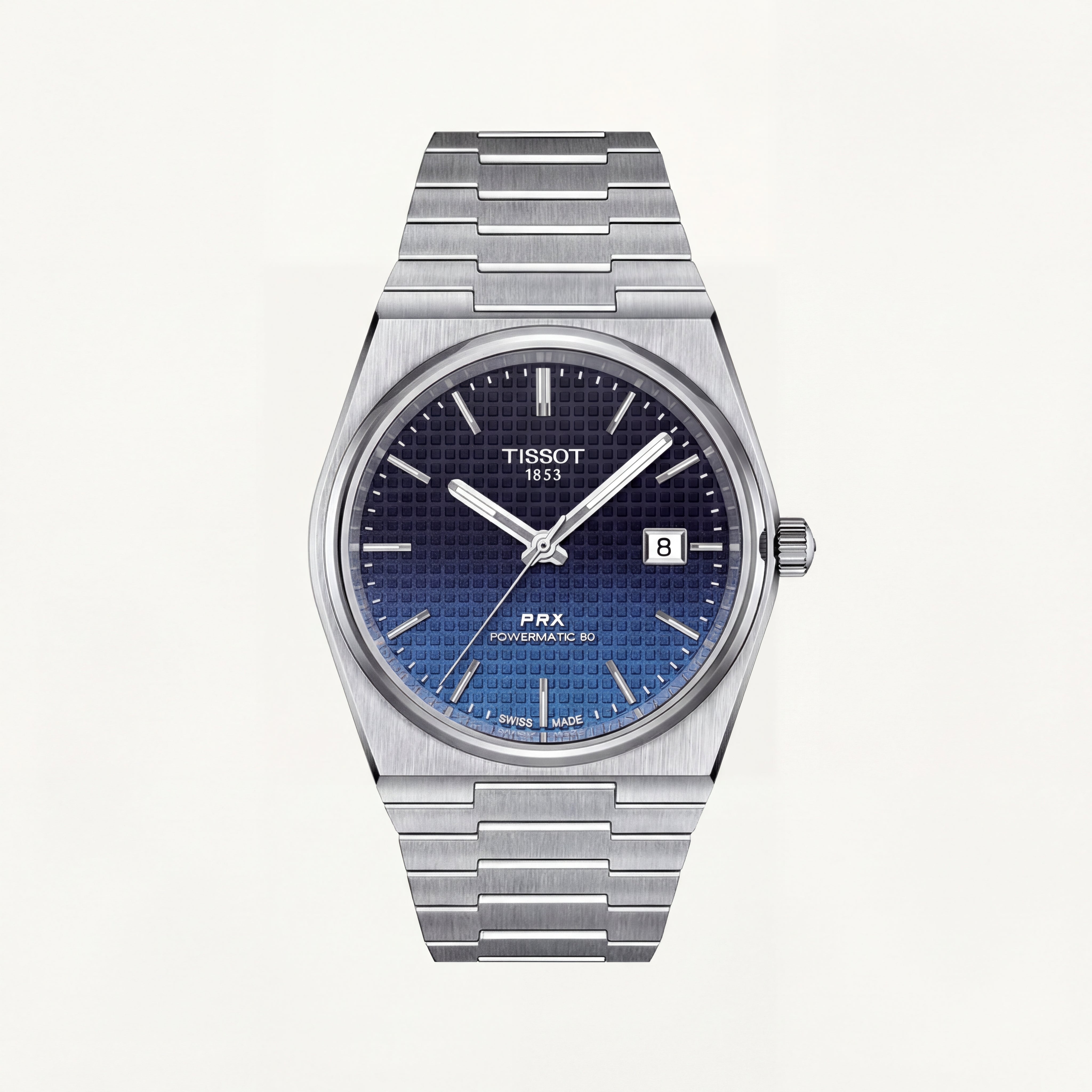 Centrix Navy Blue Waffle Dial Silver Watch