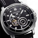 Premium Automatic Men’s Watch with Open Heart Dial & Black Strap