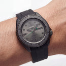 All-Black Automatic Dive Men’s Watch with Matte Grey Dial