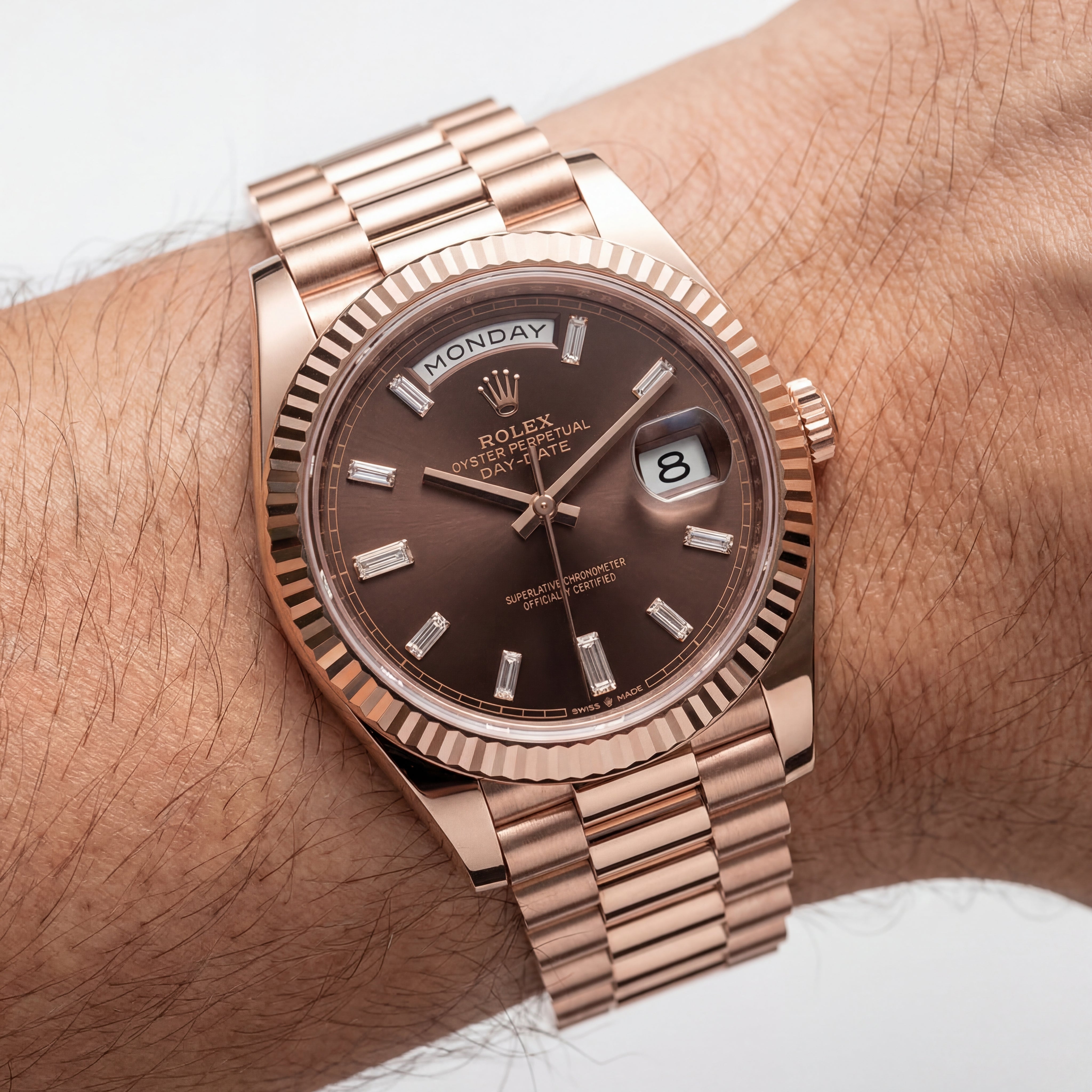 Rose Gold Day-Date Luxury Stainless Steel Watch