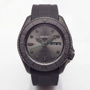 All-Black Automatic Dive Men’s Watch with Matte Grey Dial