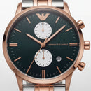 Two-Tone Rose Gold Chronograph Luxury Men’s Watch with Deep Blue Dial