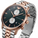 Two-Tone Rose Gold Chronograph Luxury Men’s Watch with Deep Blue Dial
