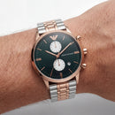 Two-Tone Rose Gold Chronograph Luxury Men’s Watch with Deep Blue Dial
