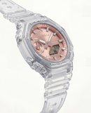 Transparent Analog-Digital Sports Watch with Rose Gold Dial