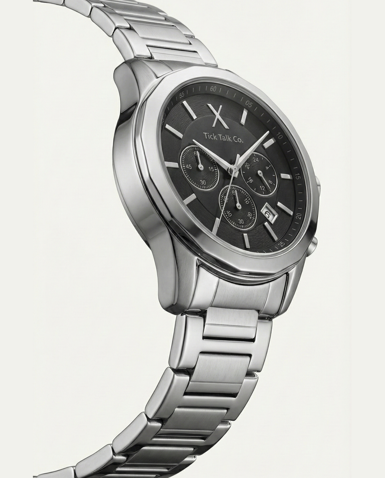 Centrix Midnight Black Chronograph Silver Edition