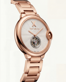 Rose Gold Guilloché Dial Open-Heart Automatic Watch