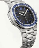 Silver Blue Crystal Bezel Luxury Steel Watch – Premium Edition