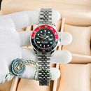 Premium Silver GMT Style Luxury Watch Black Red Coke Bezel Jubilee Bracelet Classic Luxury Watch – Men