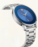 Blue Dial Silver Stainless Steel Watch