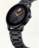 Midnight Black Gold Accent Minimalist Men’s Watch