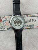 Premium White Skeleton Dial Leather Strap Watch – Men