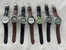 Premium Green Skeleton Dial Leather Strap Watch – Men