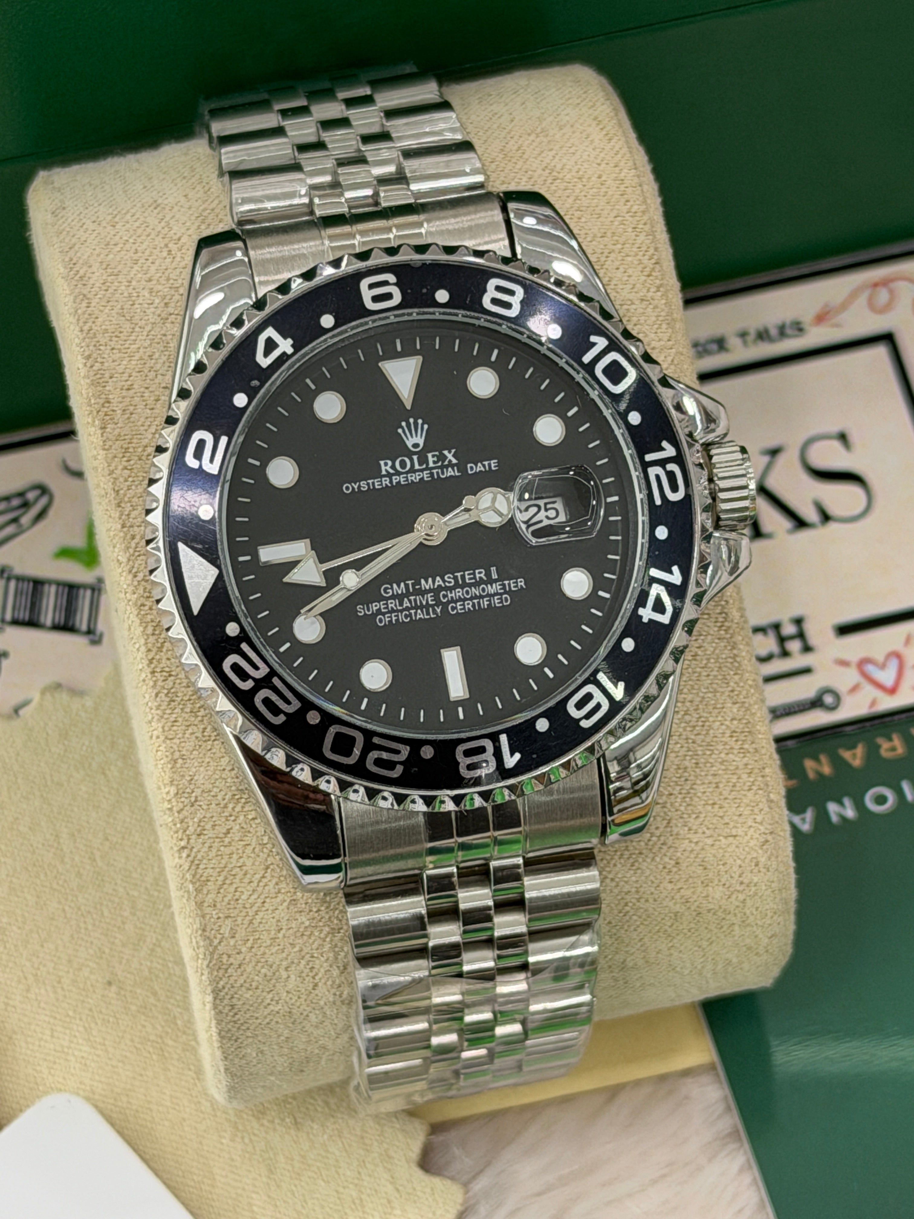 Premium Silver GMT Style Watch – Men