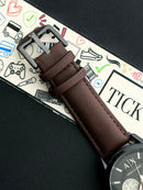 Premium Black Chronograph Leather Luxury Watch – Men