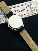 Premium Rose Gold Blue Chronograph Leather Luxury Watch – Men