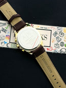 Premium Gold Black Chronograph Leather Luxury Watch – Men
