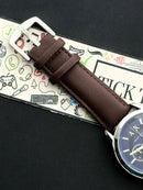 Premium Silver Blue Chronograph Leather Luxury Watch – Men