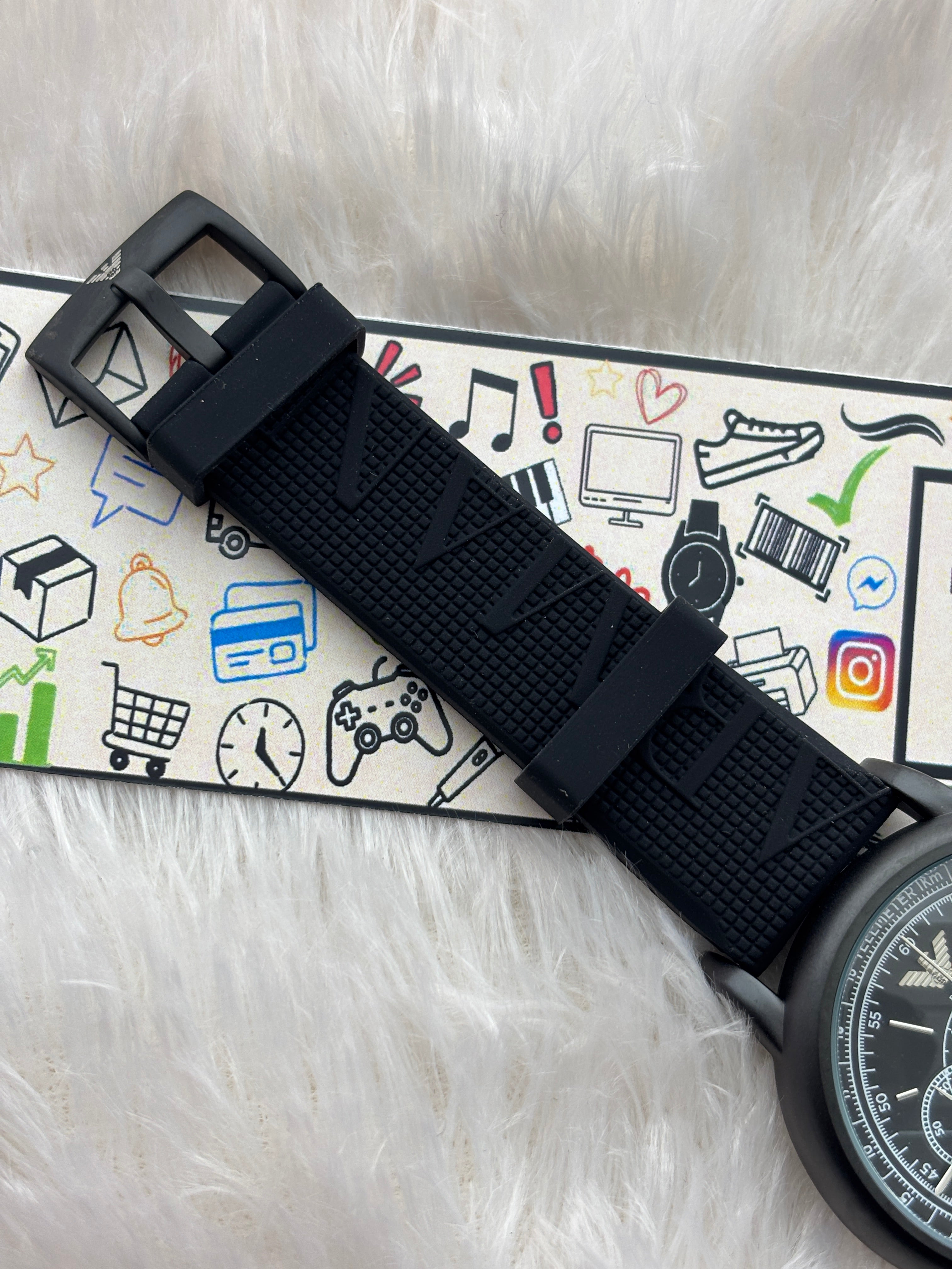 Premium Black Chronograph Style Watch – Men