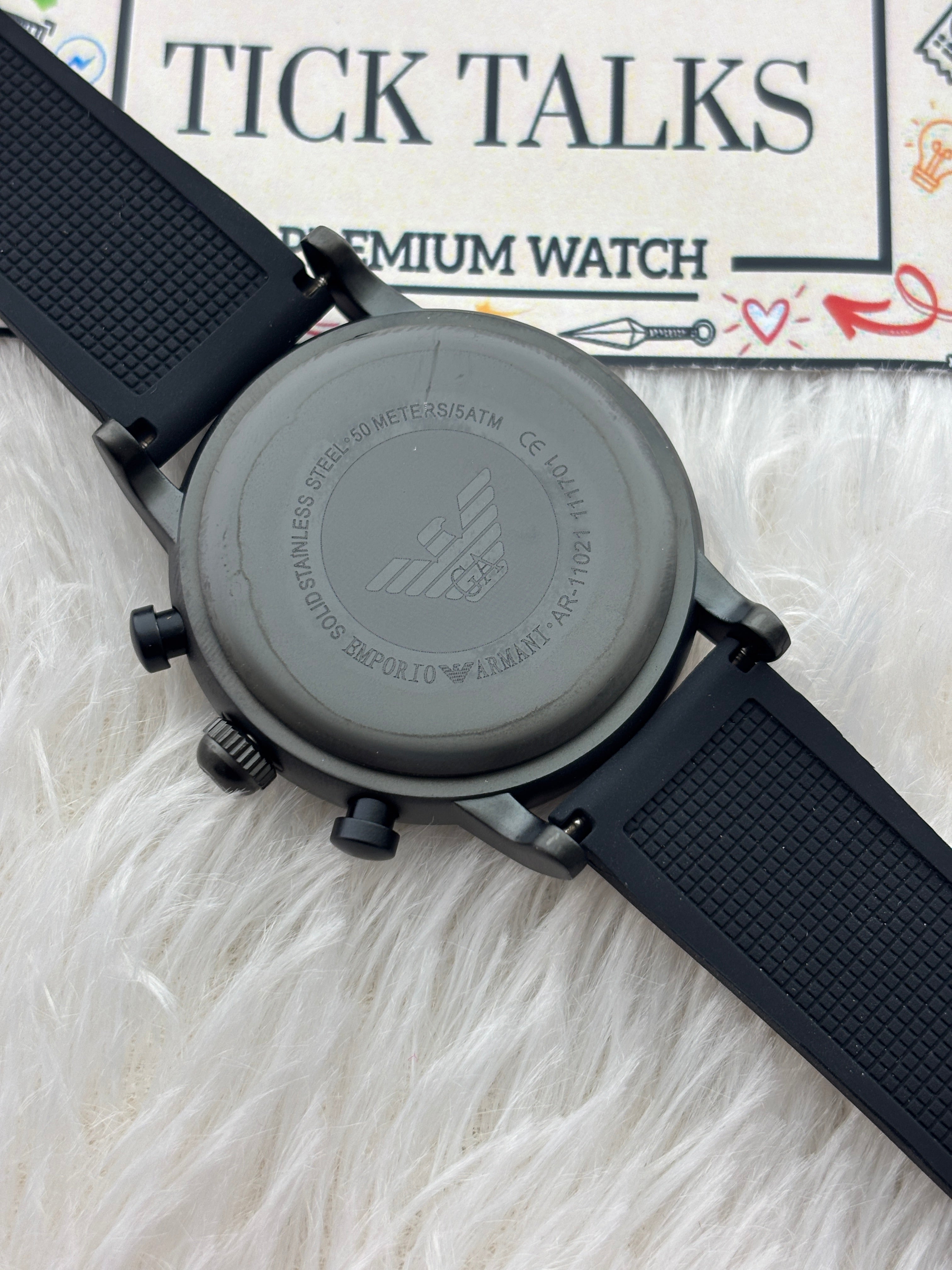 Premium Black Chronograph Style Watch – Men